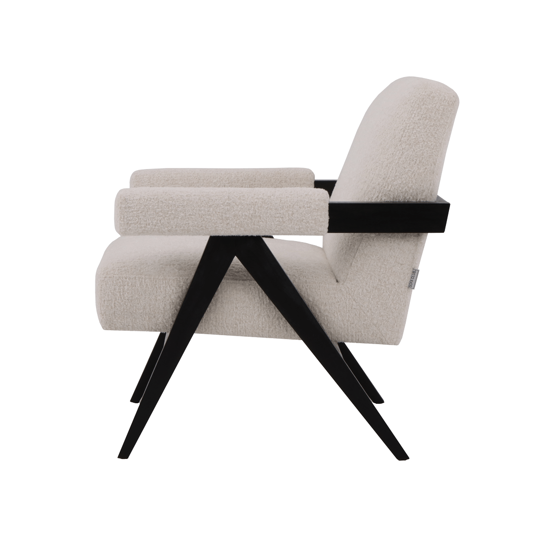 Cindy Luxe Textured Chenille Accent Chair - Whisper White