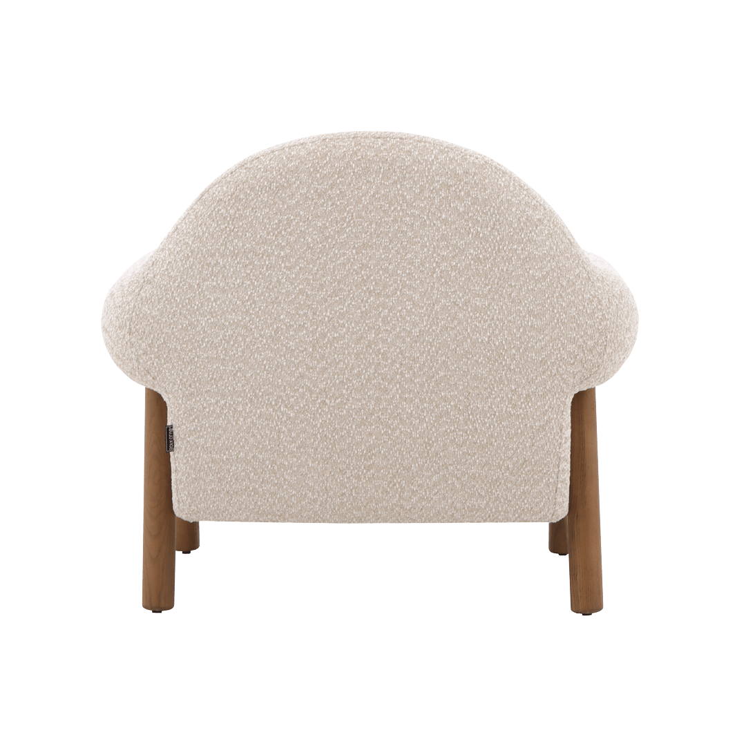 Fauteuil d'appoint Claudia en tissu bouclé doux et texturé - Fossil Stone