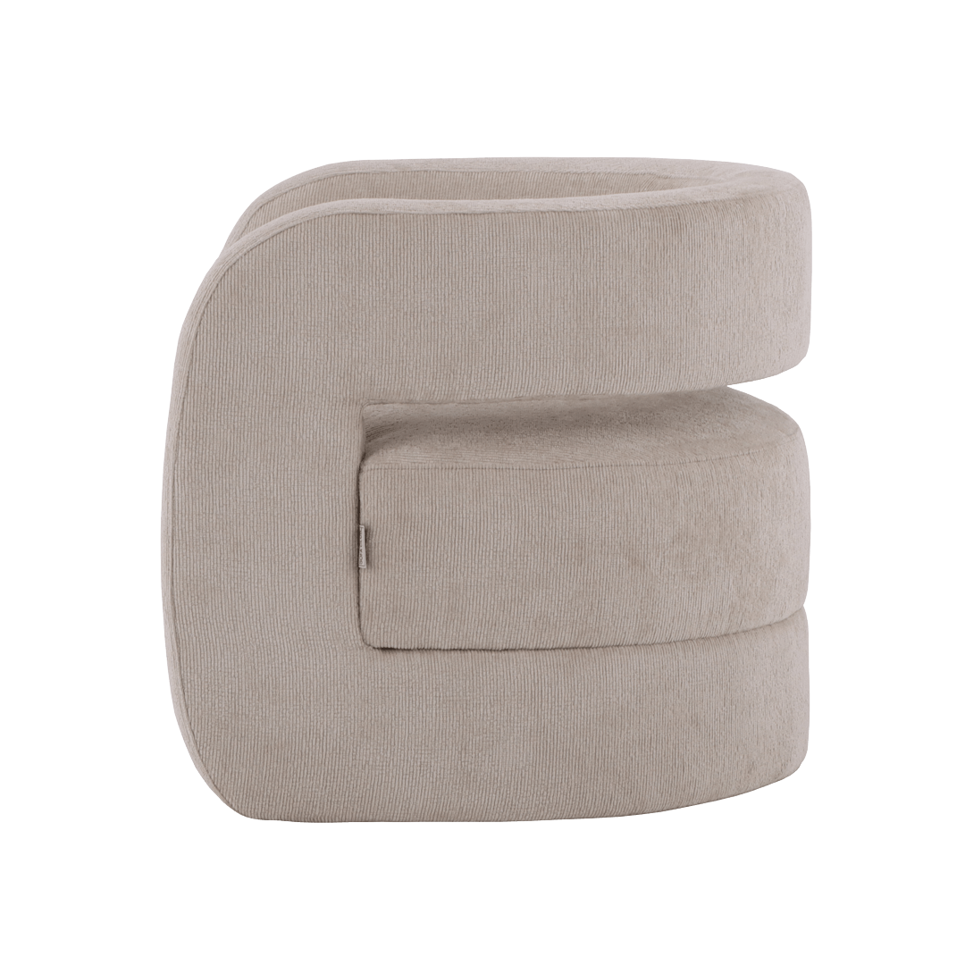 Fauteuil d'appoint Heidi Luxe en chenille - Pierre de quartz