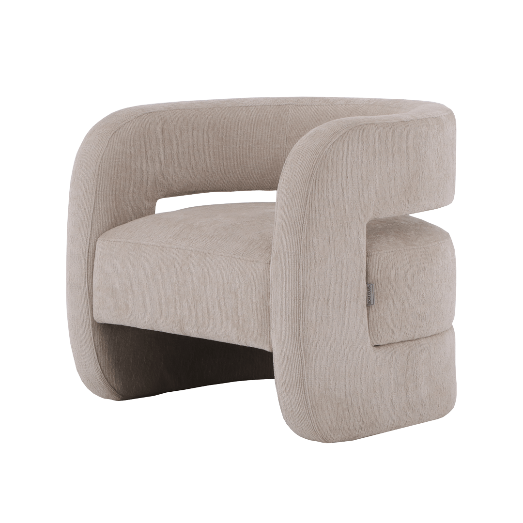 Fauteuil d'appoint Heidi Luxe en chenille - Pierre de quartz
