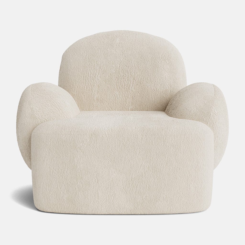 Joan Swivel Chair - Ivory Mink