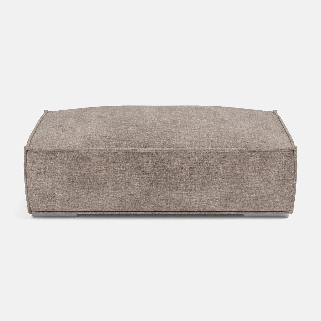 Repose-pieds en velours texturé Broadgate - Taupe tendre V2