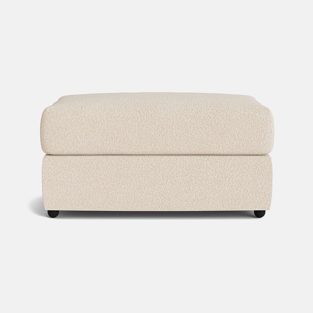 Hatton Textured Chenille Footstool - Sandcastle