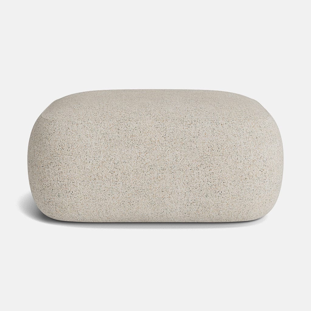 Hoxton Textured Boucle Footstool - Dusty Cream