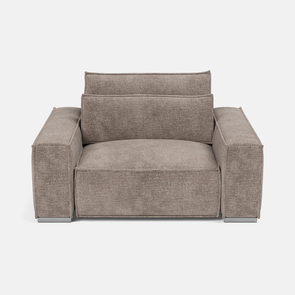 Causeuse Broadgate en velours texturé - Taupe tendre