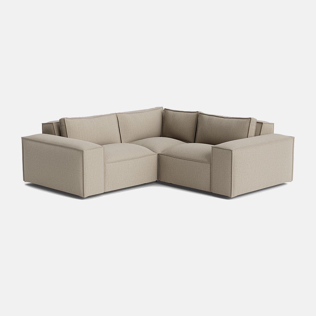 Petit canapé d'angle double Marylebone Luxe Chenille - Truffe douce
