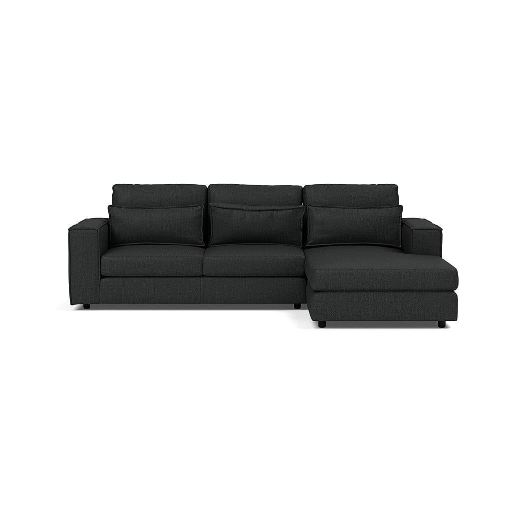 Soho Luxe Chenille Right Corner & Footstool Set - Thunder Sky
