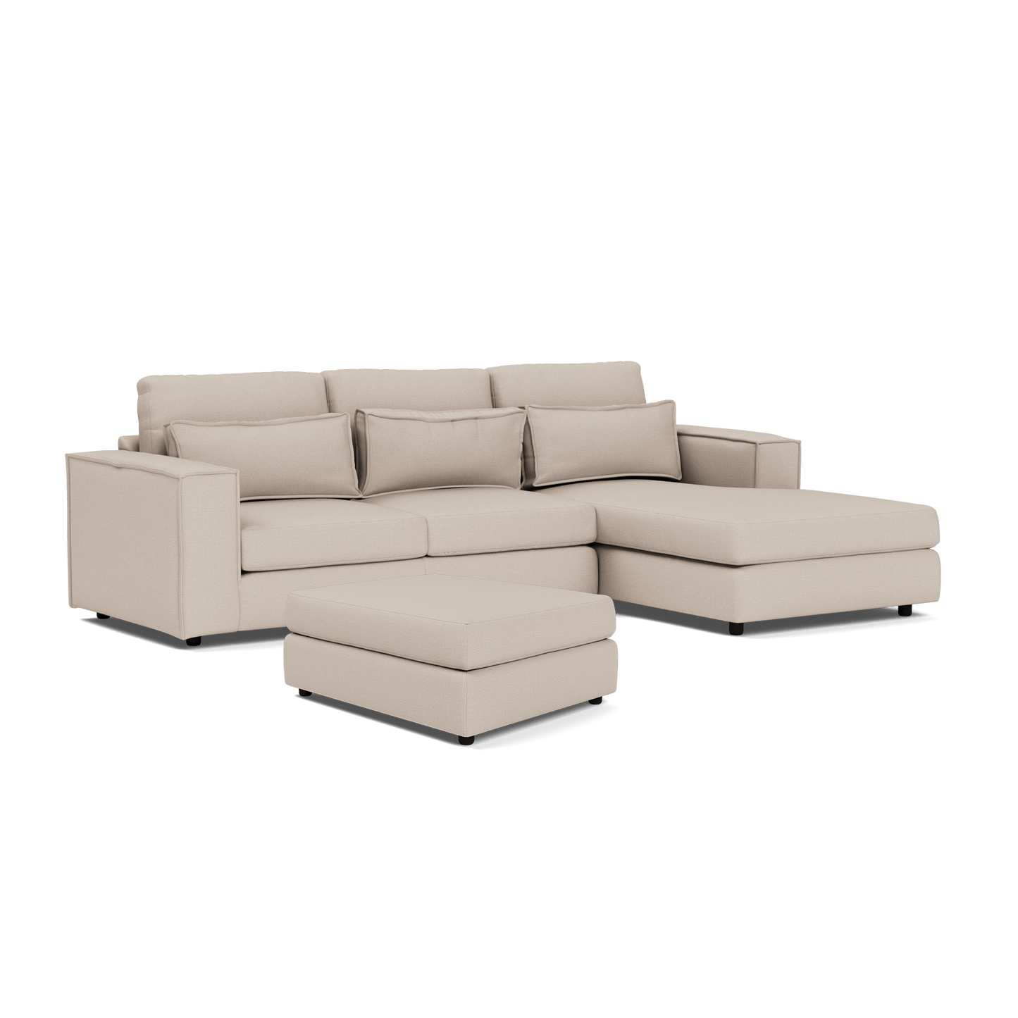 Ensemble de repose-pieds et d'angle droit Soho Luxe Chenille - Thé blanc