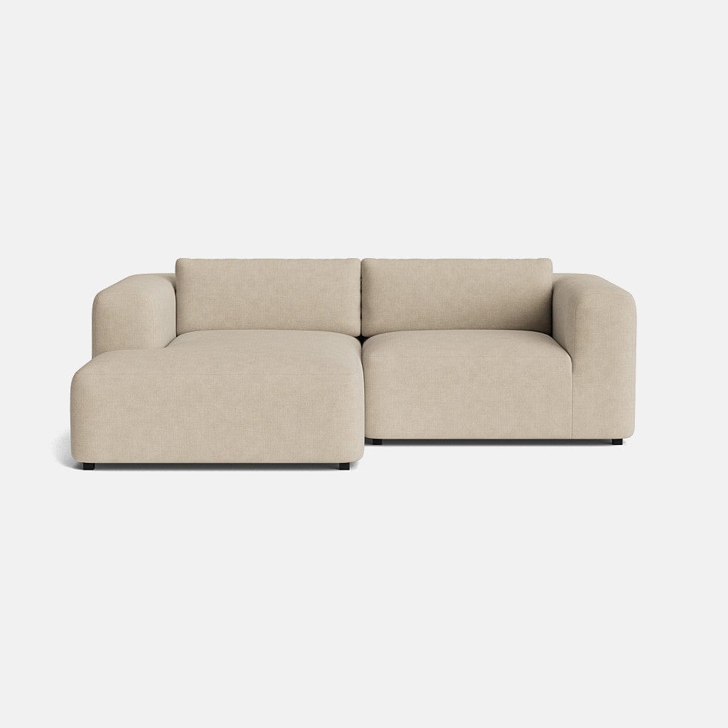 Stamford Soft Woven Texture Left Chaise Corner Sofa - Desert Mirage
