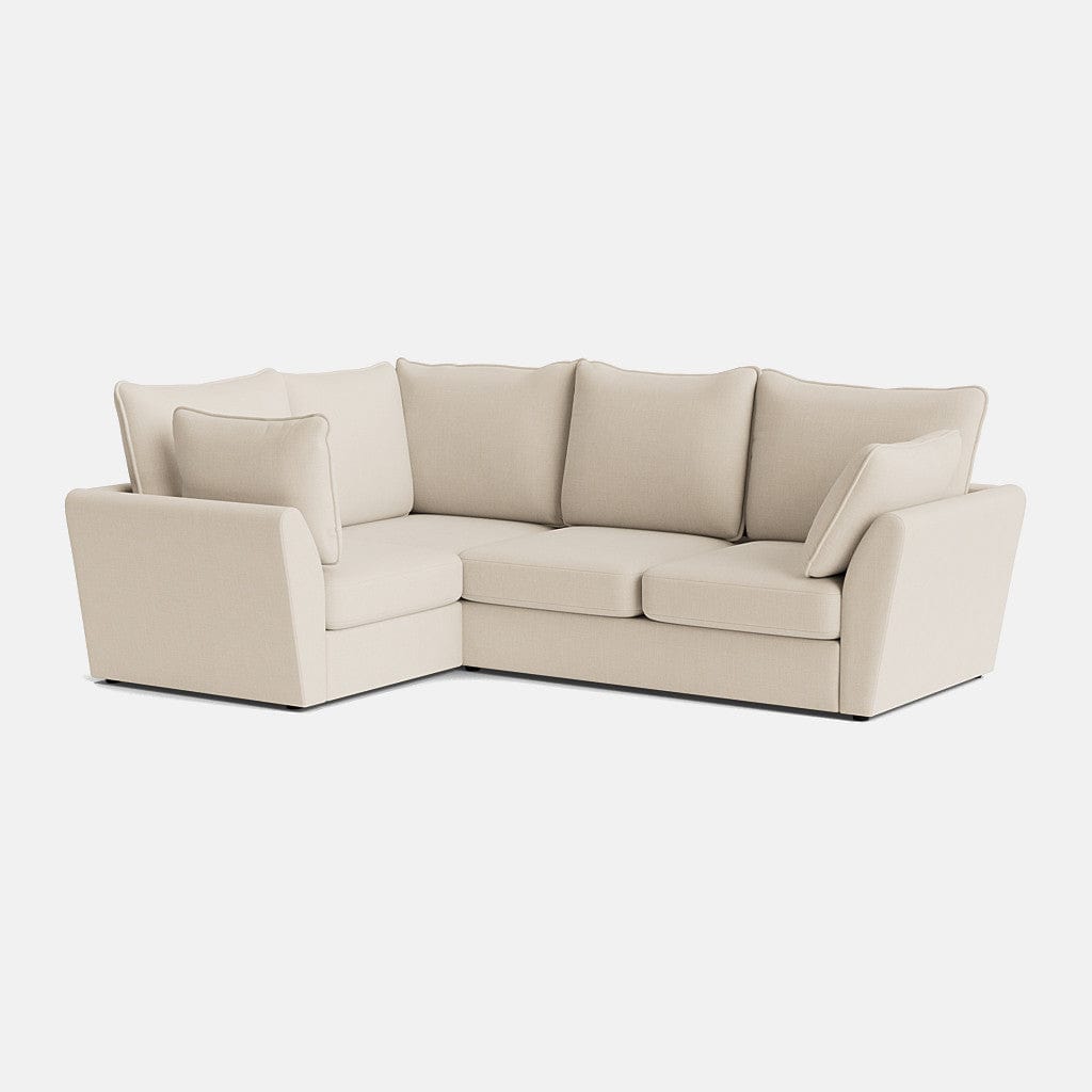Canapé d'angle gauche Waldorf Luxe Chenille - Beige clair