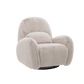 Fauteuil inclinable pivotant et électrique en fausse fourrure Cara - Vison ambré