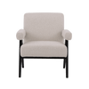 Fauteuil d'appoint Cindy Luxe en chenille texturée - Blanc murmure 