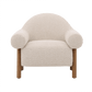 Fauteuil d'appoint Claudia en tissu bouclé doux et texturé - Fossil Stone 