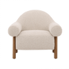 Fauteuil d'appoint Claudia en tissu bouclé doux et texturé - Fossil Stone 