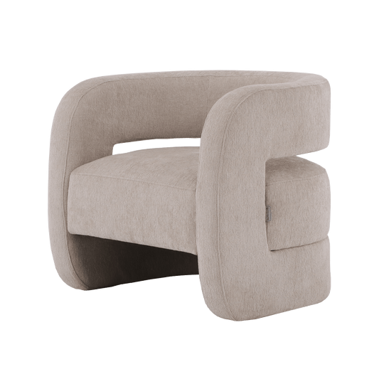 Fauteuil d'appoint Heidi Luxe en chenille - Pierre de quartz 