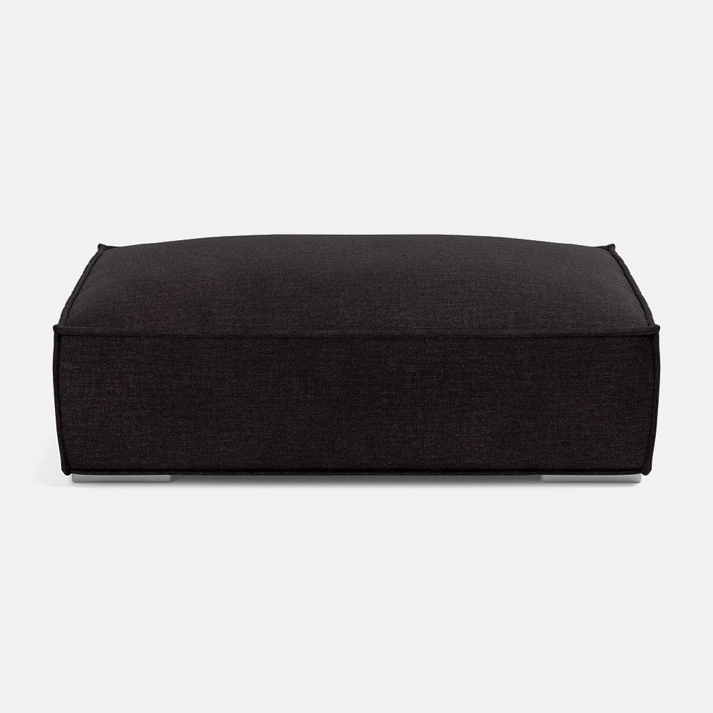 Broadgate Textured Velvet Footstool - Iron Mountain