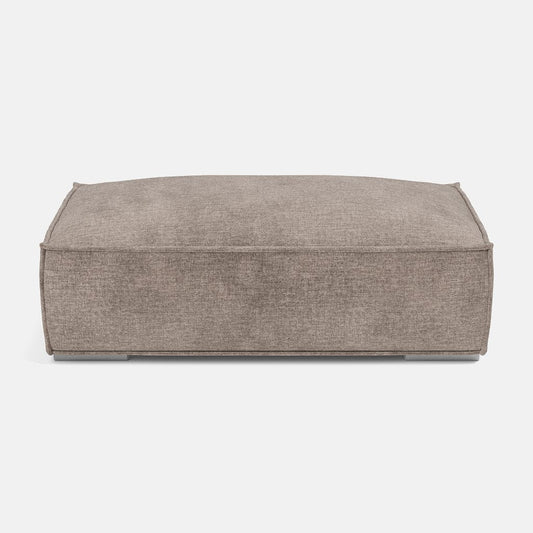 Repose-pieds en velours texturé Broadgate - Taupe tendre V2