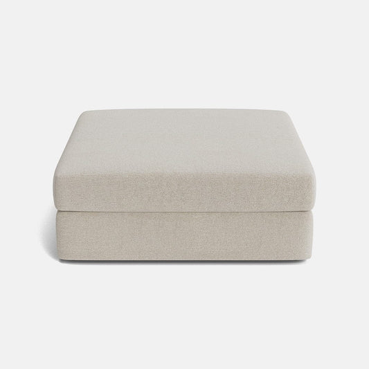 Chesham Luxe Chenille Footstool - Vanilla Frost
