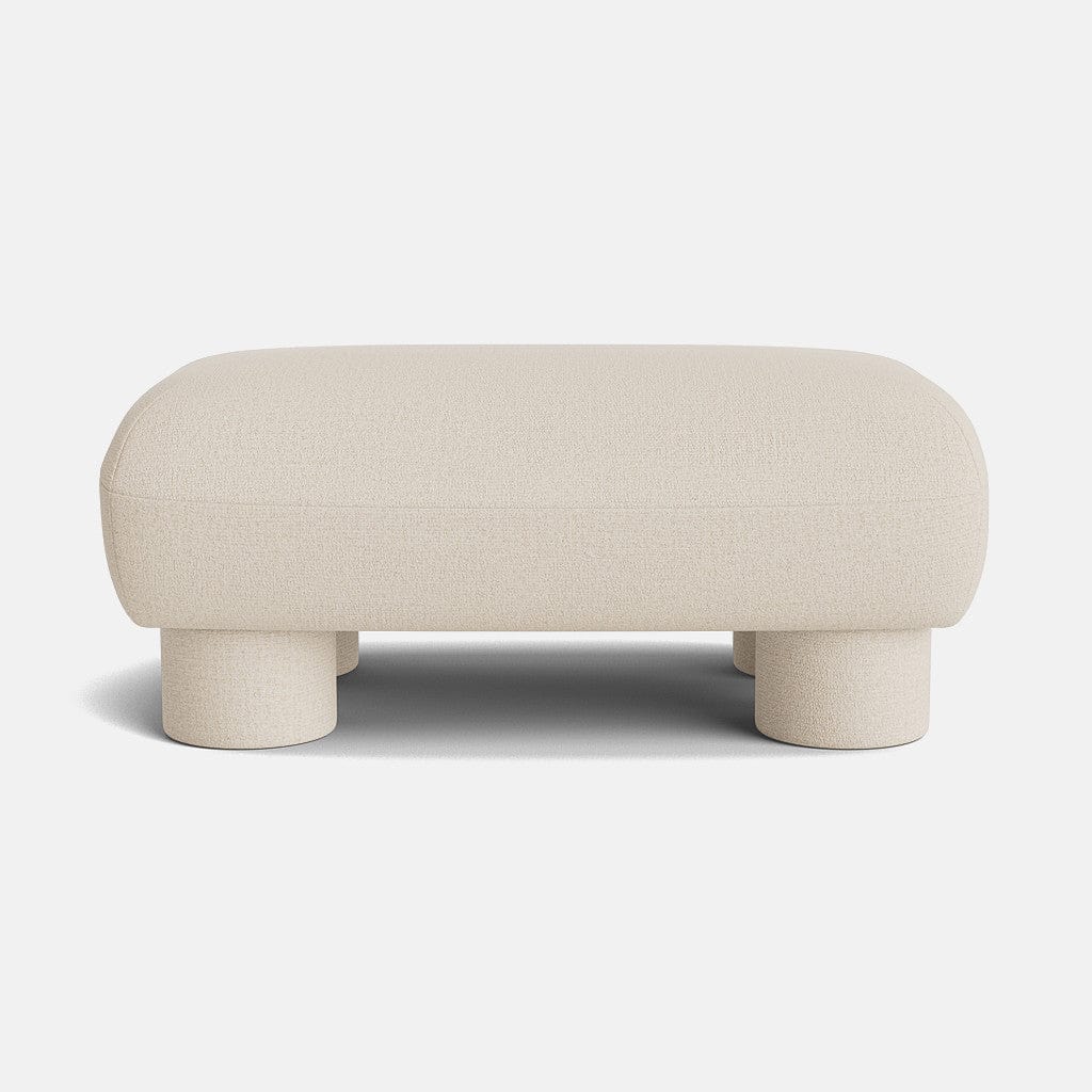 Repose-pieds Edie Luxe en chenille - Crème riche 