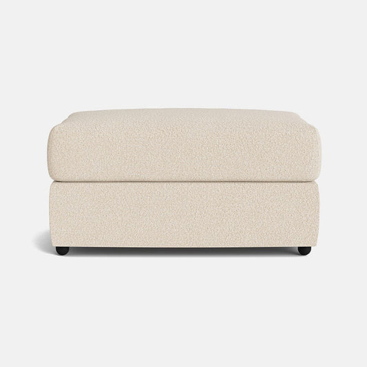Hatton Textured Chenille Footstool -  Sandcastle