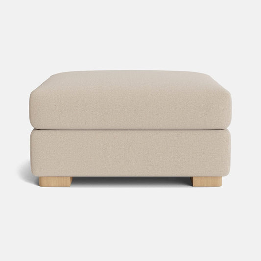 Henley Highback Luxe Chenille Footstool - Natural Cream