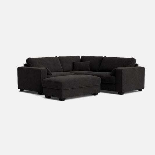 Bloomsbury Luxe Chenille Grand ensemble de canapé d'angle double et repose-pieds - Roof Top