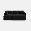 Ensemble canapé d'angle gauche et repose-pieds Edgware Luxe Chenille - Anthracite foncé 