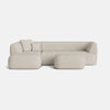 Ensemble canapé d'angle gauche et repose-pieds Hoxton en tissu texturé bouclé - Crème poussiéreuse