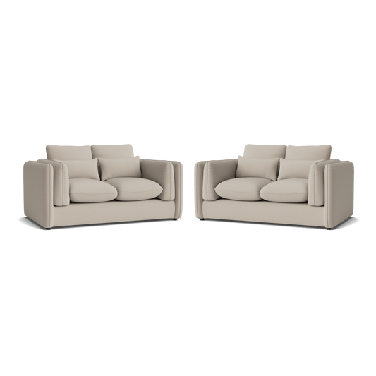 Ensemble canapé 2 places et 2 places Marlow Luxe Chenille - Superbe Greige