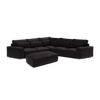 Broadgate Textured Velvet Double Corner & Footstool Set - Iron Mountain