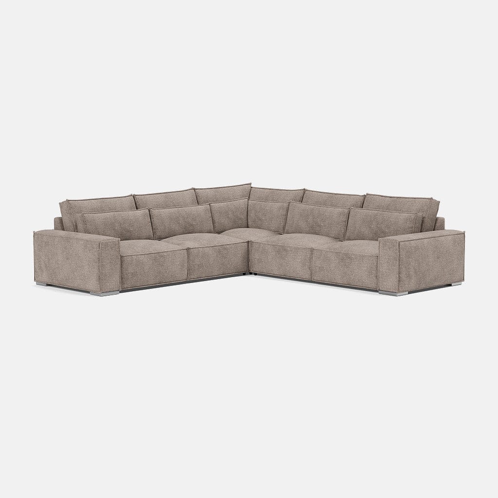 Coin double en velours texturé Broadgate - Taupe tendre 