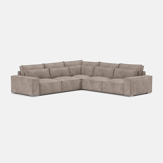 Coin double en velours texturé Broadgate - Taupe tendre 