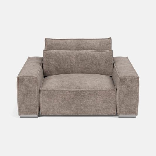 Causeuse Broadgate en velours texturé - Taupe tendre