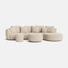 Ensemble d'angle droit et deux repose-pieds Carmen - Beige orge