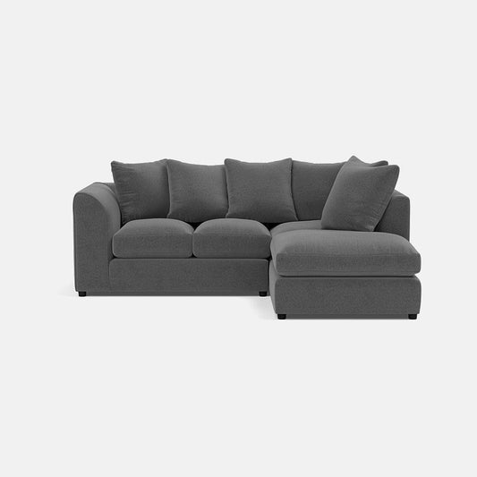 Canapé d'angle droit Chelsea Relaxed en lin - Brume anthracite