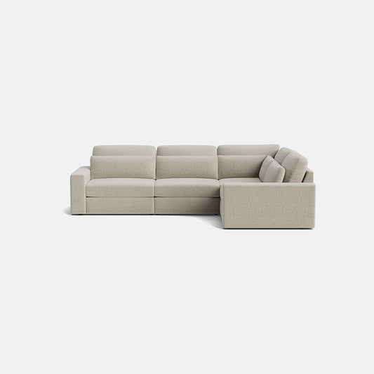 Canapé d'angle gauche/droite Chesham Luxe en chenille, bout fermé - Vanille givrée 