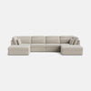 Repose-pieds de canapé en forme de U Chesham Luxe Chenille XL - Vanilla Frost