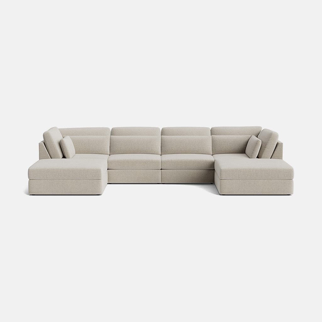Repose-pieds de canapé en forme de U Chesham Luxe Chenille XL - Vanilla Frost