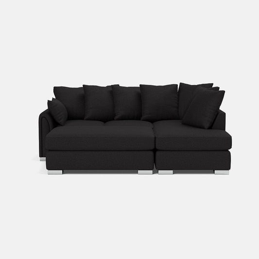 Ensemble canapé d'angle droit et repose-pieds Chiswick - Suie 