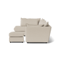 Dorchester Soft Woven Texture Left Corner & Footstool Set - Meringue