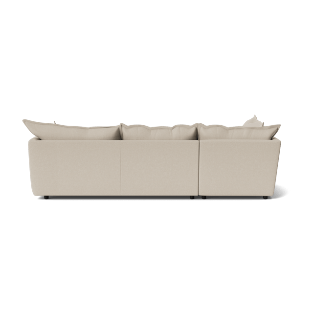 Dorchester Soft Woven Texture Left Corner & Footstool Set - Meringue
