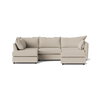 Dorchester Soft Woven Texture Left Corner & Footstool Set - Meringue
