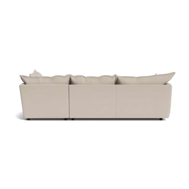 Dorchester Soft Woven Texture Right Corner & Footstool Set - Meringue