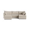 Dorchester Soft Woven Texture Right Corner & Footstool Set - Meringue