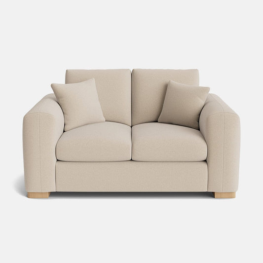 Canapé 2 places Henley Highback Luxe en chenille - Crème naturelle