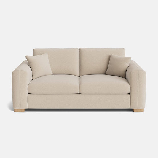 Canapé 3 places Henley Highback Luxe en chenille - Crème naturelle