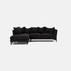 Langham Luxe Chenille Left Corner Sofa - Back to Black