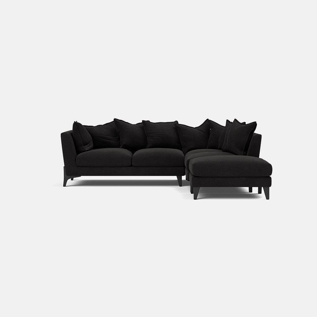 Coin droit en chenille Langham Luxe - Noir 