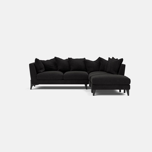 Coin droit en chenille Langham Luxe - Noir 