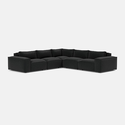 Canapé d'angle double Marylebone Luxe en chenille - Midnight Sky 